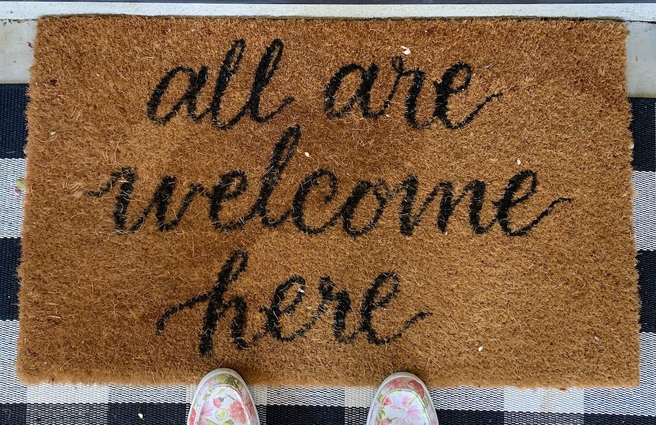Welcome mat. Warm welcome